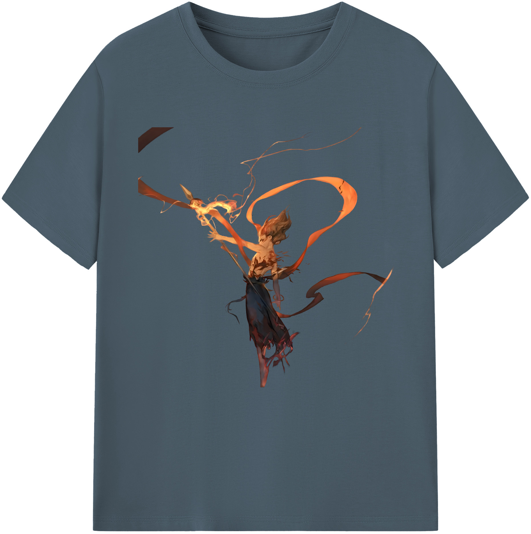 （画像用） Ne Zha 2 ナタ 魔童の大暴れ 綿100％半袖Tシャツ（フロントプリント）